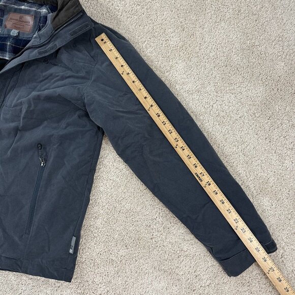 Rugged Elements Jacket Mens L Gray Zip Front Coat Lined Hooded Water Resistant - Picture 2 of 12